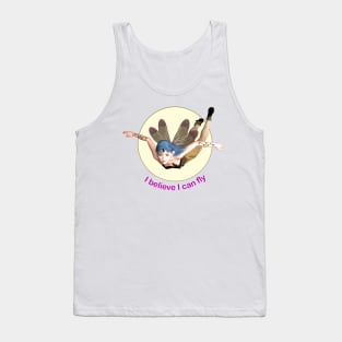 I believe I can fly elf fairy faerie dragonfly wings flying Tank Top